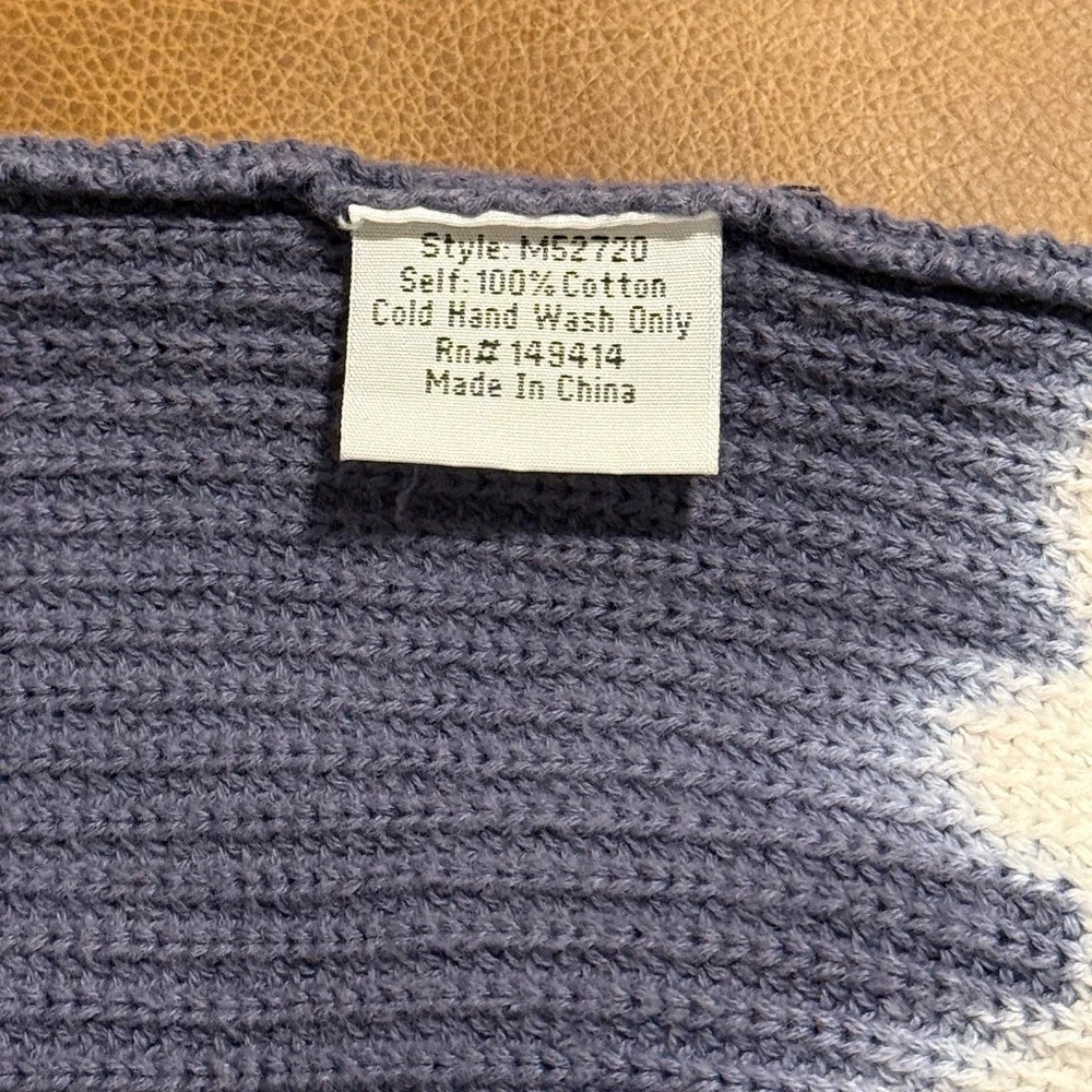 100% Cotton Johnny Was Tie Dye Pullover Knit Sweater Indigo M - Picture 7 of 7